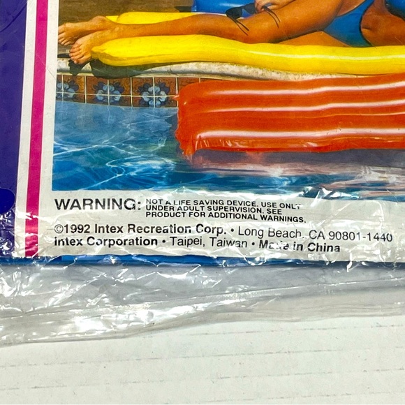 Vintage 1992 Intex Vinyl Air Mat 72” x 27” Blue Inflatable Pool Float New Sealed - Picture 4 of 6